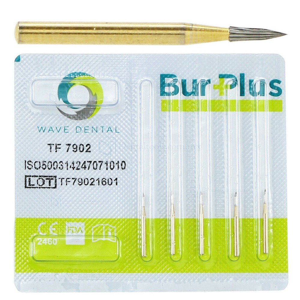 Wave Dental TF 7902 10 fresas de carburo tipo aguja de 12 hojas